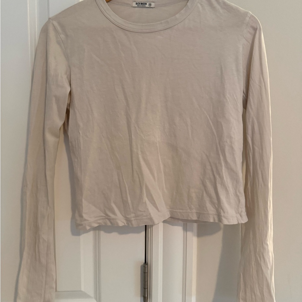 Buck Mason Off-White Cloud Long Sleeve Tee